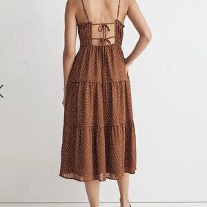 Madewell | Brown Polka Dot Tiered Dress